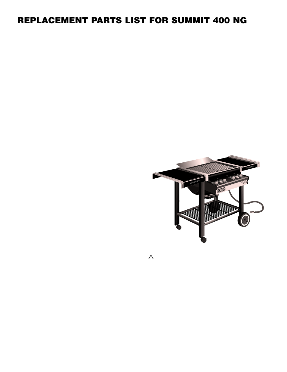 Replacement parts list for summit 400 ng | weber 600 User Manual | Page 15 / 20