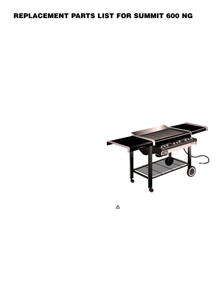 Replacement parts list for summit 600 ng | weber 600 User Manual | Page 17 / 20