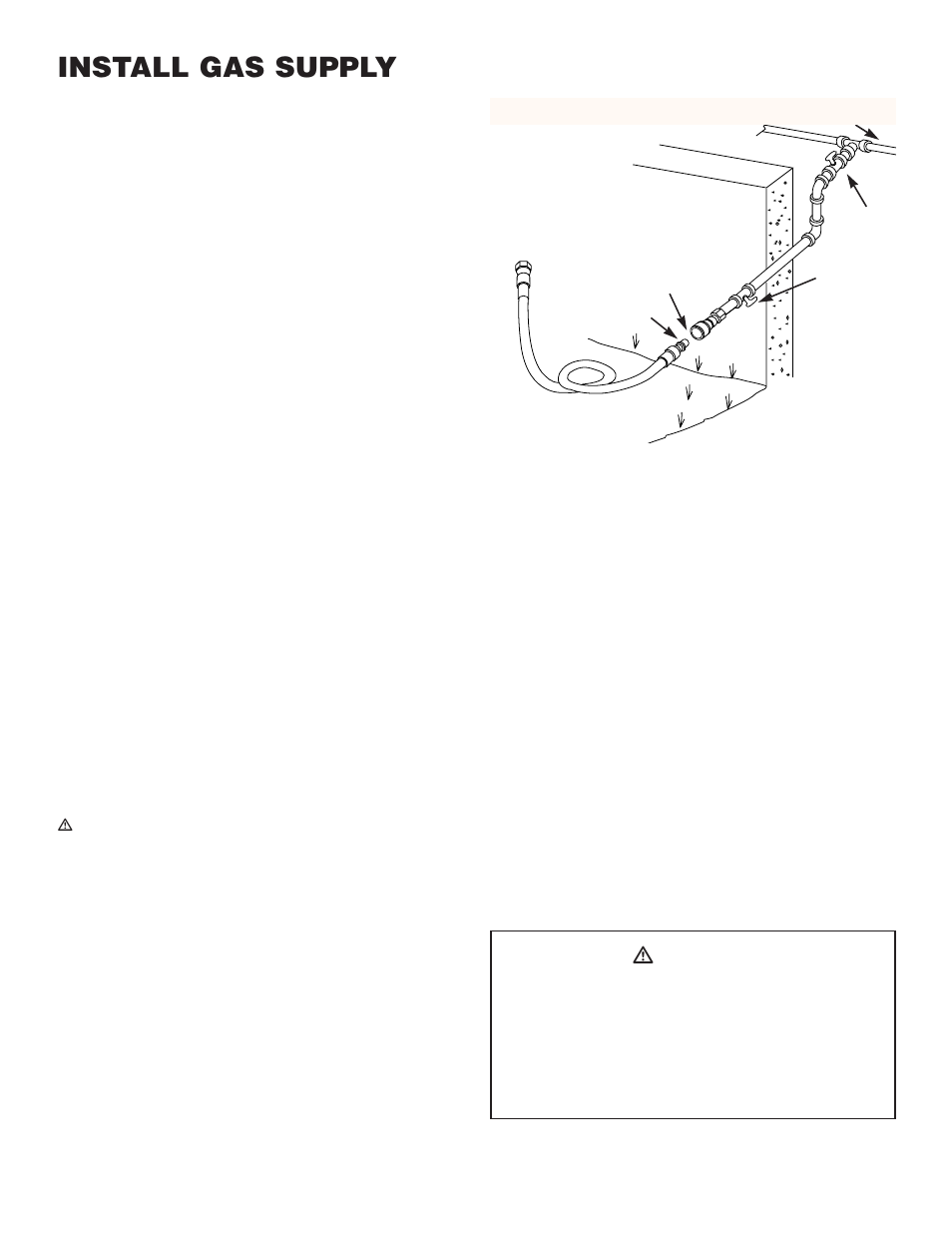 Install gas supply, General specifications for piping, Gas line piping | Test connections, Ƽdanger | weber 600 User Manual | Page 2 / 20