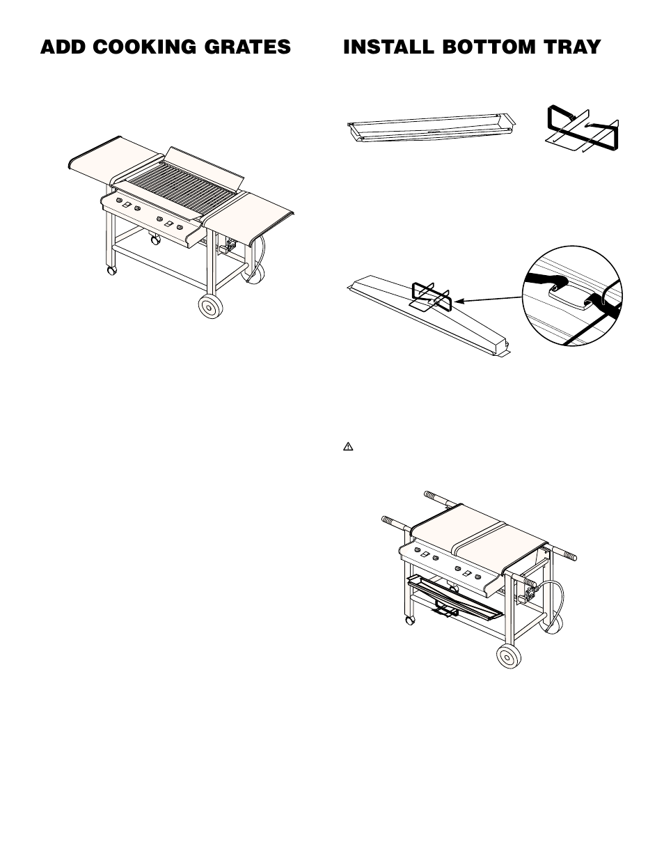 Add cooking grates, Install bottom tray | weber 600 User Manual | Page 6 / 20