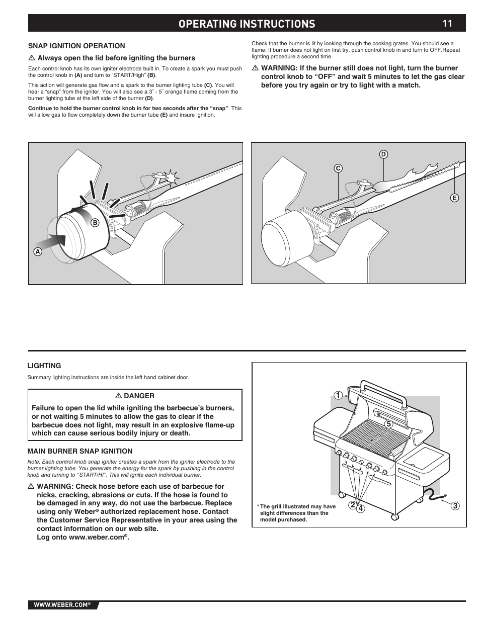 Operating instructions | weber S-470TM User Manual | Page 11 / 84
