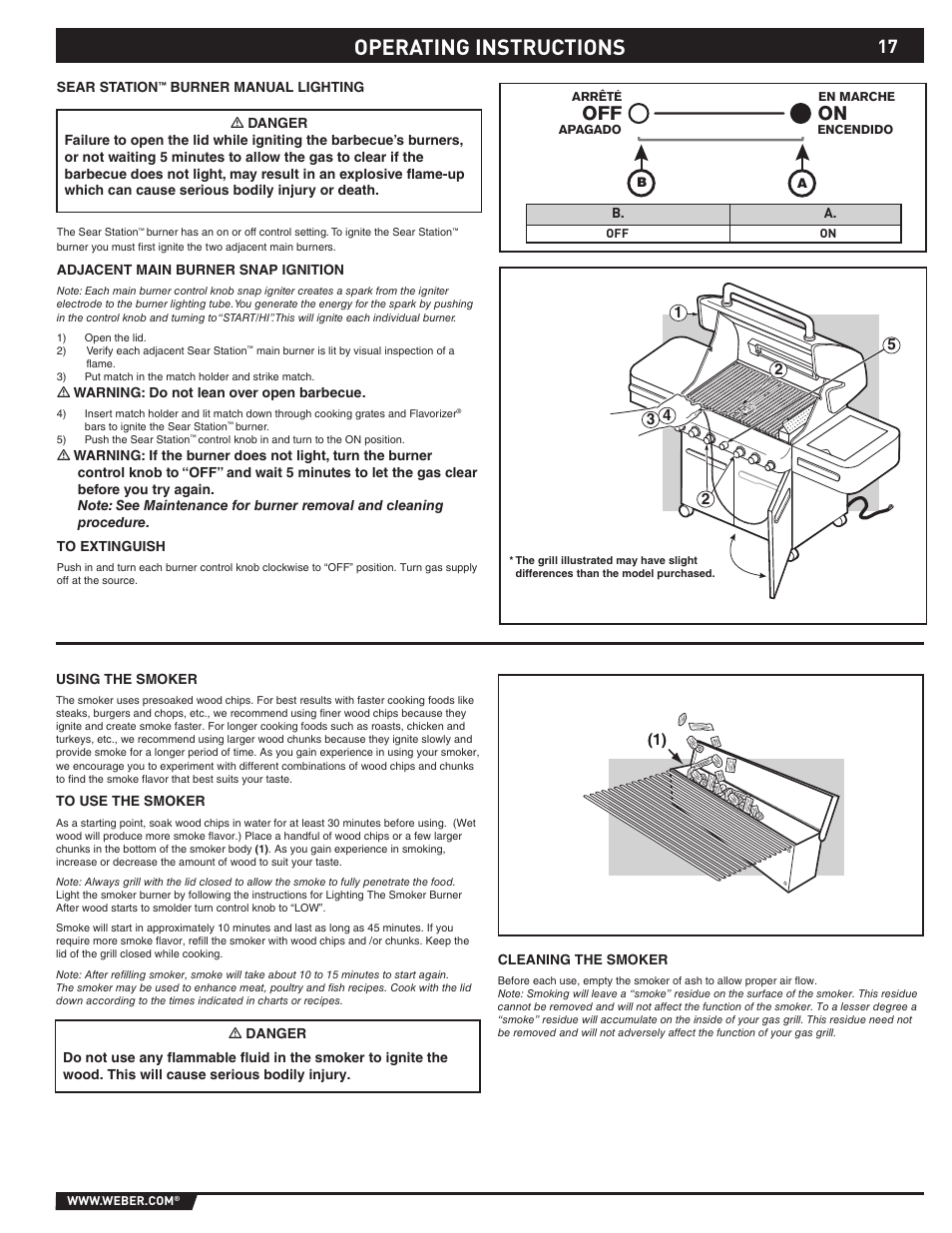 Operating instructions | weber S-470TM User Manual | Page 17 / 84