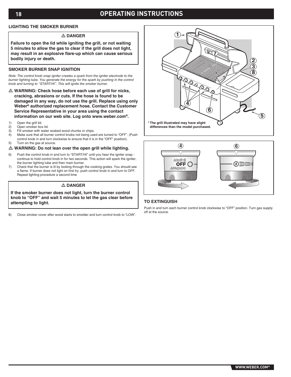 Operating instructions | weber S-470TM User Manual | Page 18 / 84