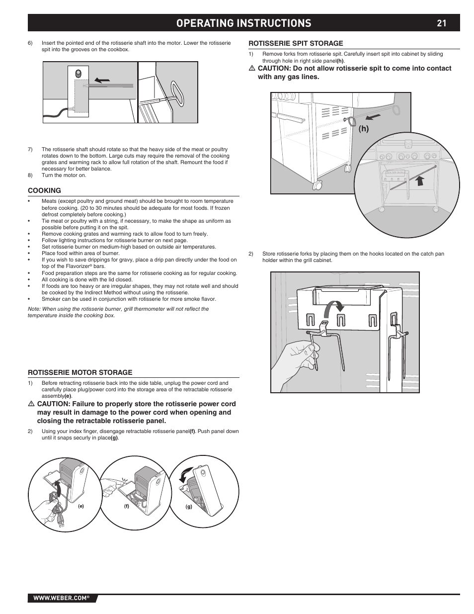 Operating instructions | weber S-470TM User Manual | Page 21 / 84
