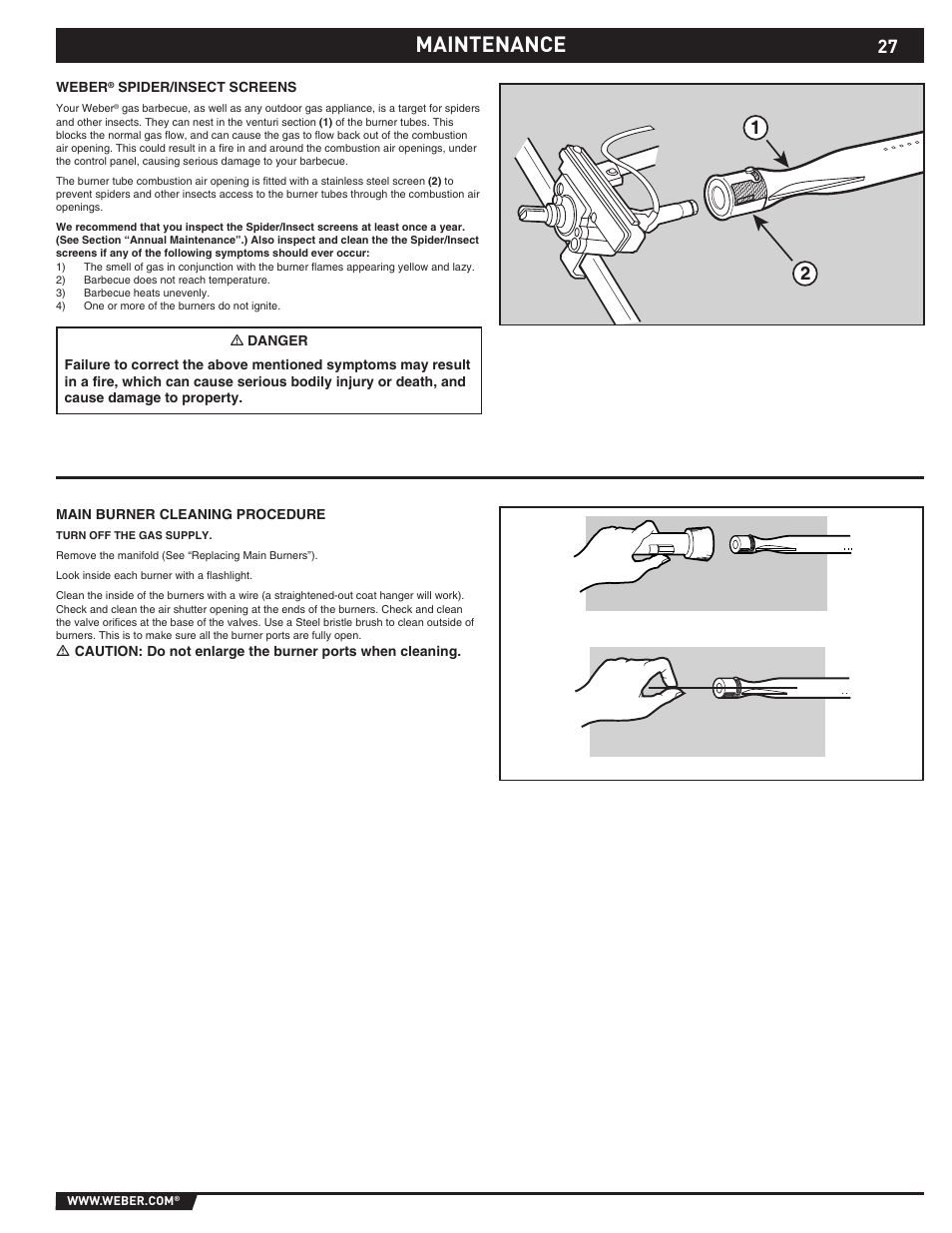 Maintenance | weber S-470TM User Manual | Page 27 / 84