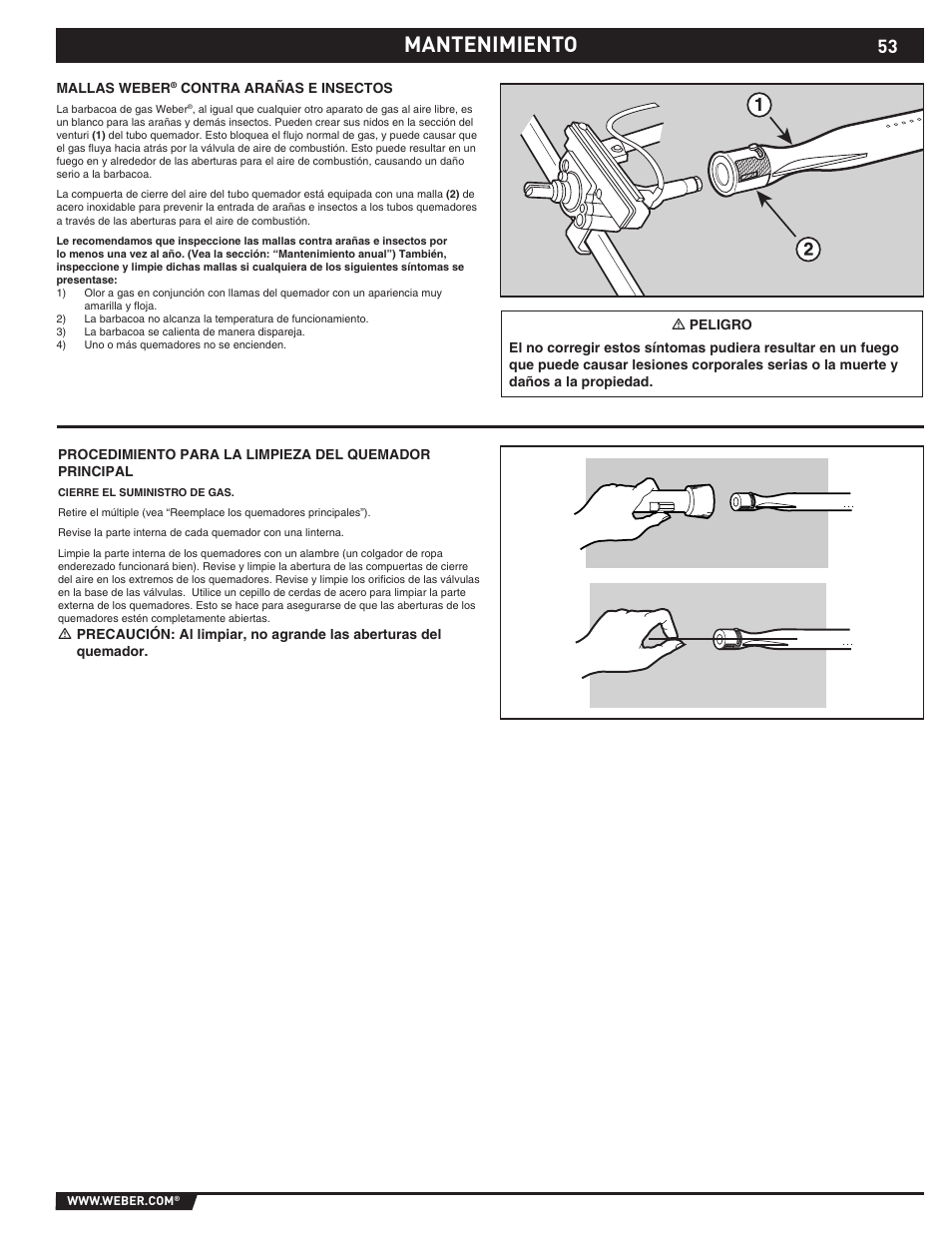Mantenimiento | weber S-470TM User Manual | Page 53 / 84
