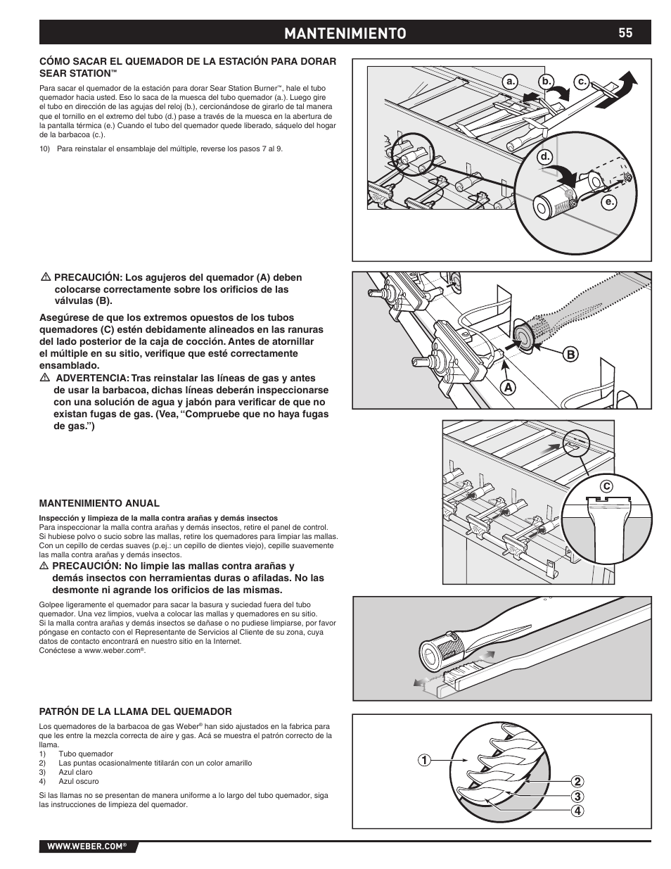 Mantenimiento | weber S-470TM User Manual | Page 55 / 84