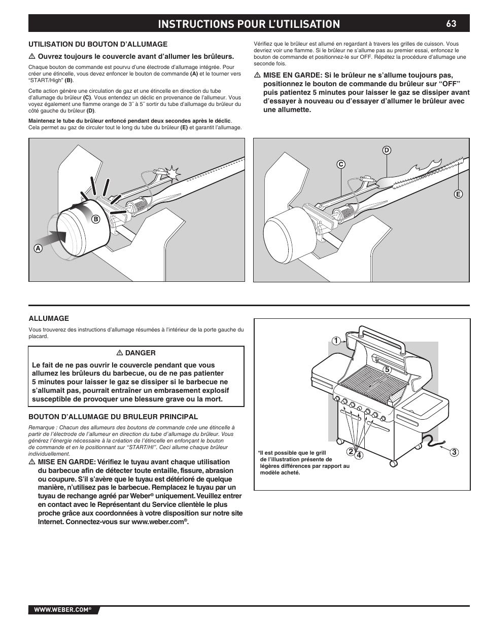 Instructions pour l’utilisation | weber S-470TM User Manual | Page 63 / 84
