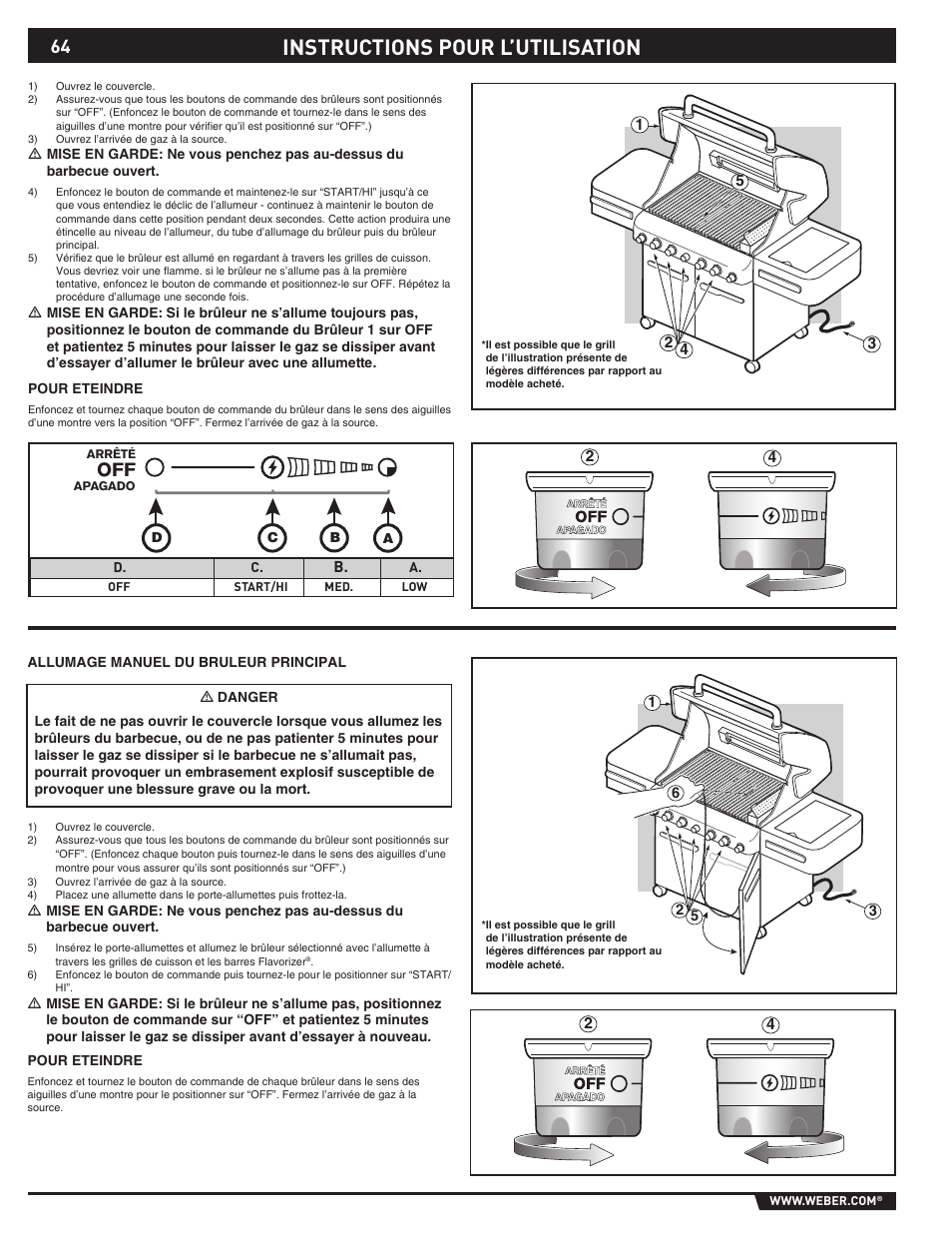 Instructions pour l’utilisation | weber S-470TM User Manual | Page 64 / 84