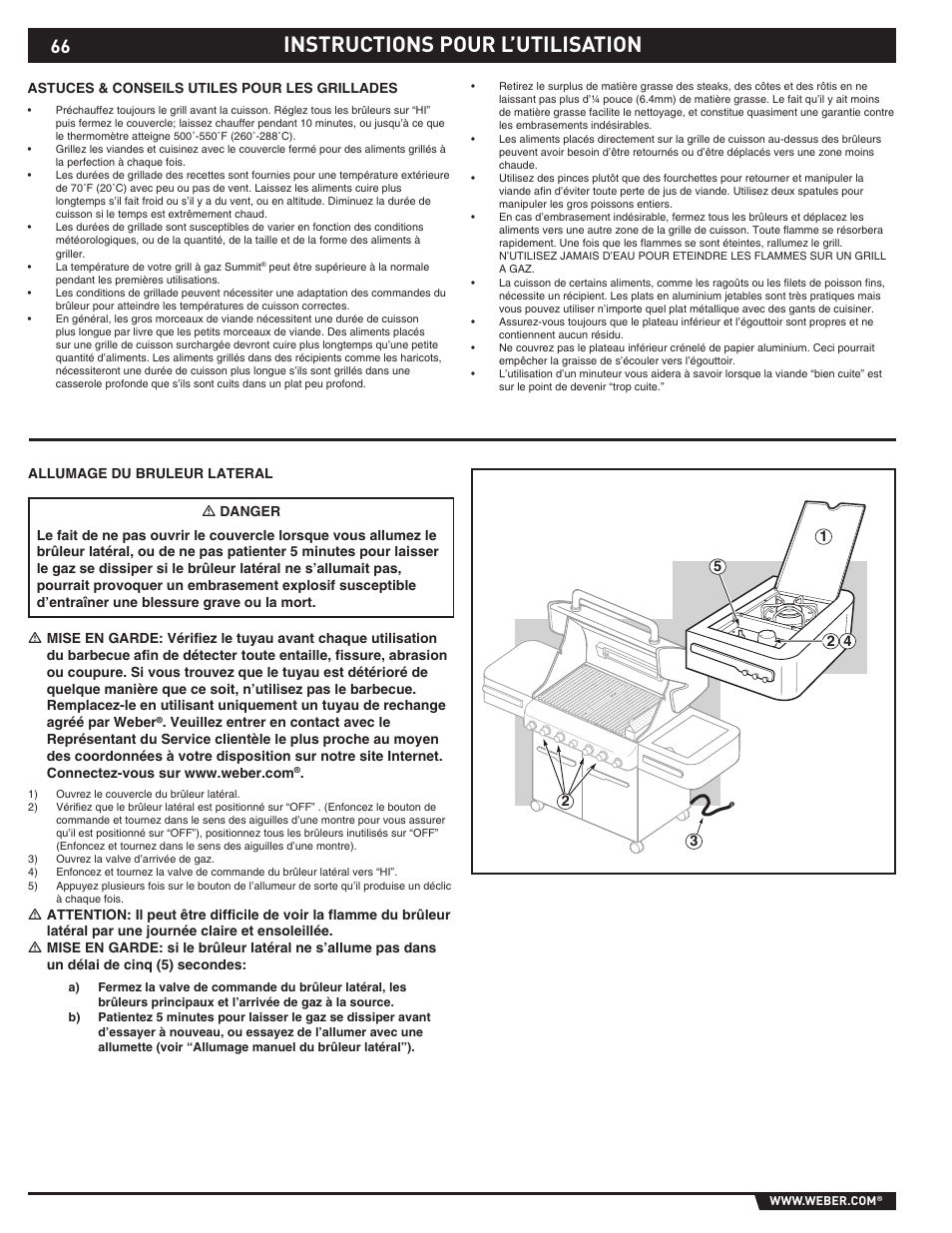 Instructions pour l’utilisation | weber S-470TM User Manual | Page 66 / 84
