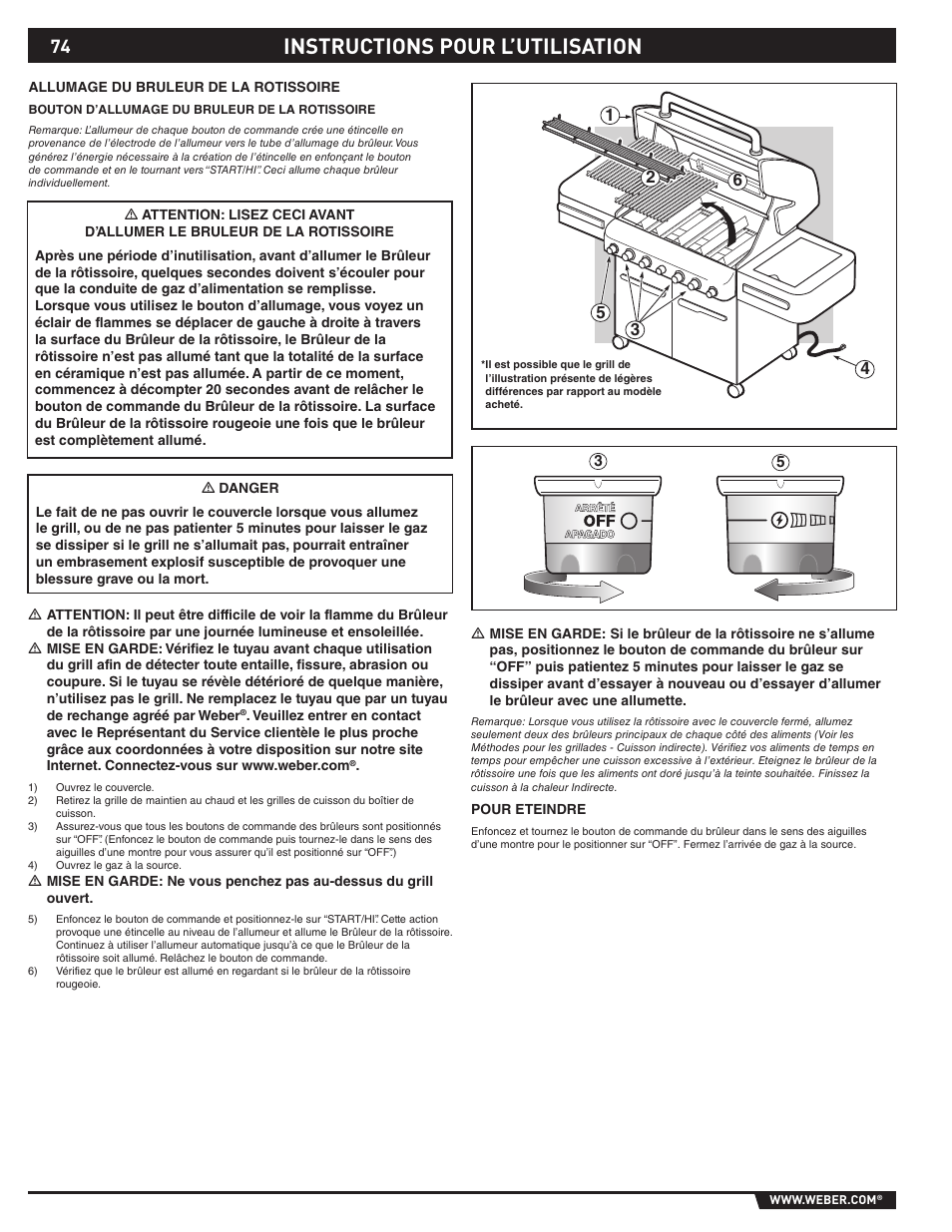 Instructions pour l’utilisation | weber S-470TM User Manual | Page 74 / 84