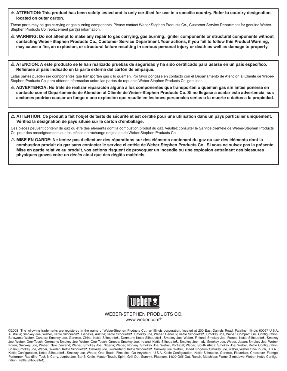 weber S-470TM User Manual | Page 82 / 84