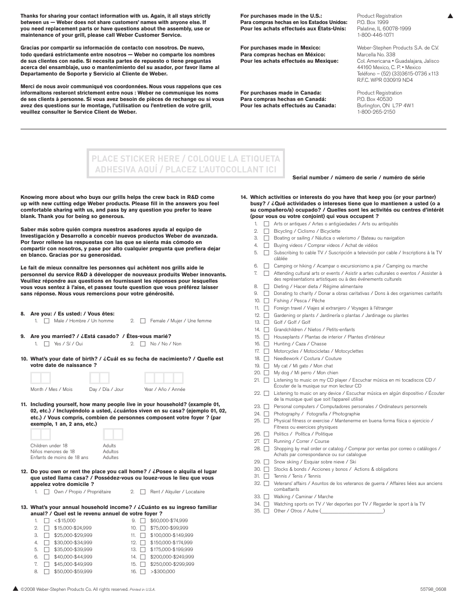 weber S-470TM User Manual | Page 84 / 84