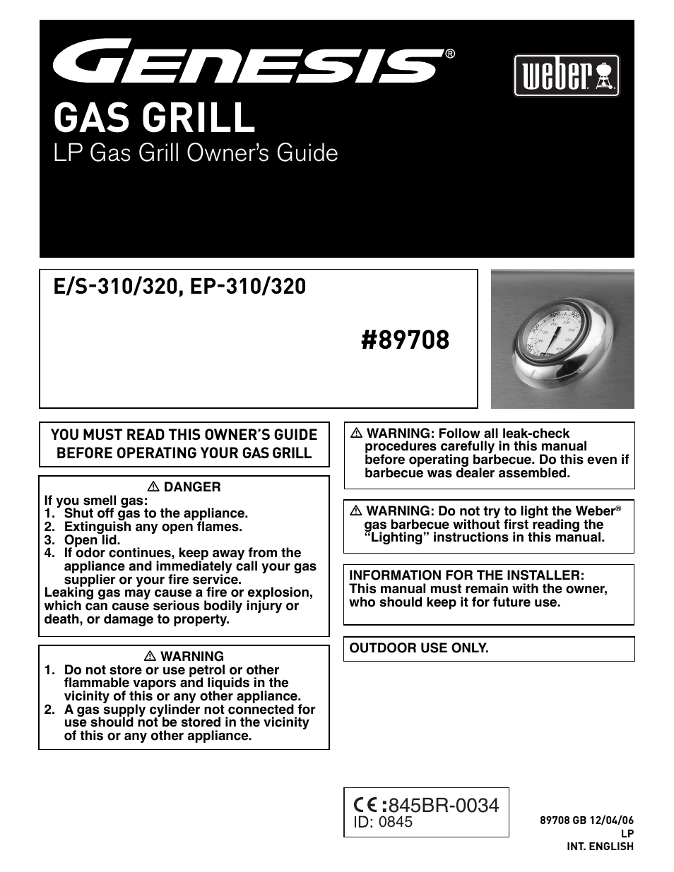 weber GENESIS E/S-310/320 User Manual | 20 pages