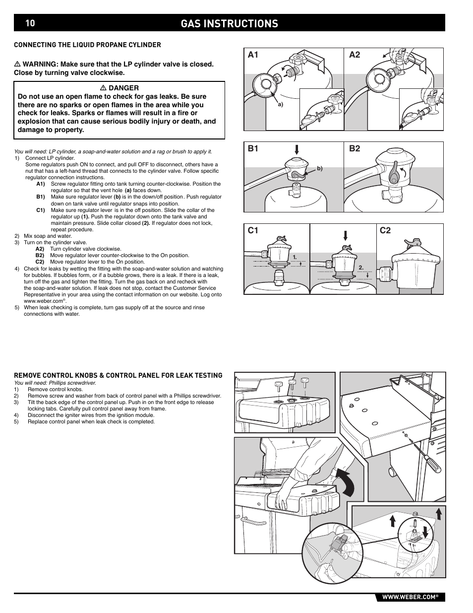 Gas instructions | weber GENESIS E/S-310/320 User Manual | Page 10 / 20