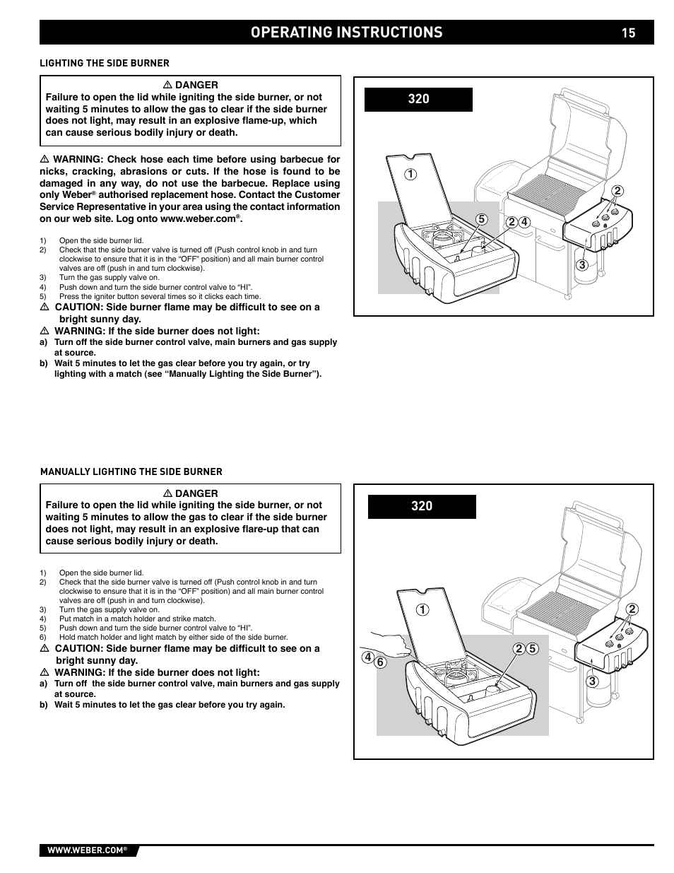 Operating instructions | weber GENESIS E/S-310/320 User Manual | Page 15 / 20