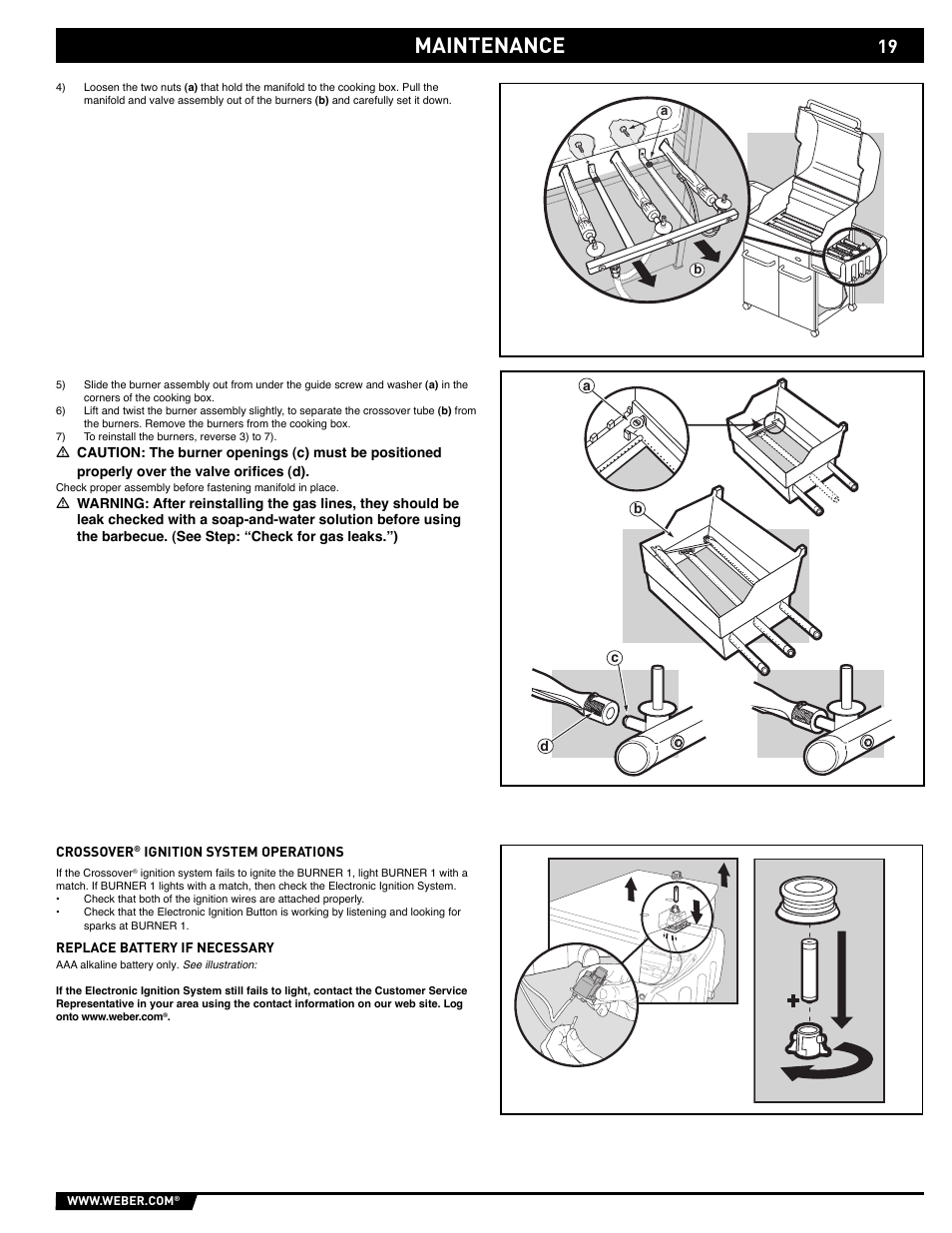 Maintenance | weber GENESIS E/S-310/320 User Manual | Page 19 / 20