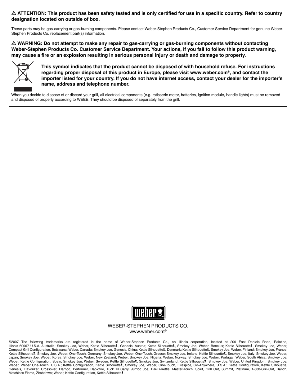 weber GENESIS E/S-310/320 User Manual | Page 20 / 20
