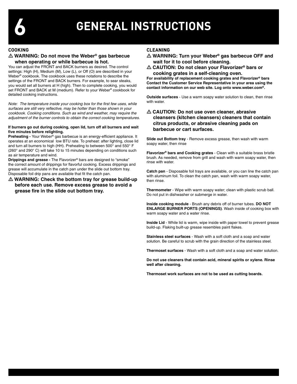 General instructions | weber 55826 User Manual | Page 6 / 20