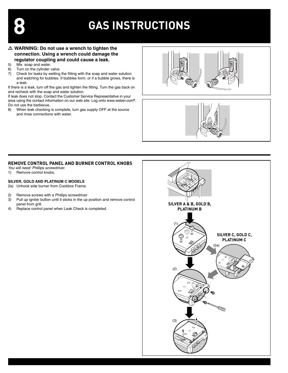 Gas instructions | weber 55826 User Manual | Page 8 / 20