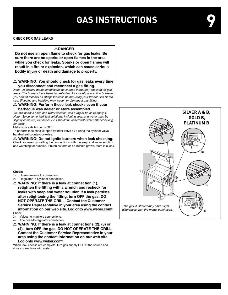 Gas instructions | weber 55826 User Manual | Page 9 / 20