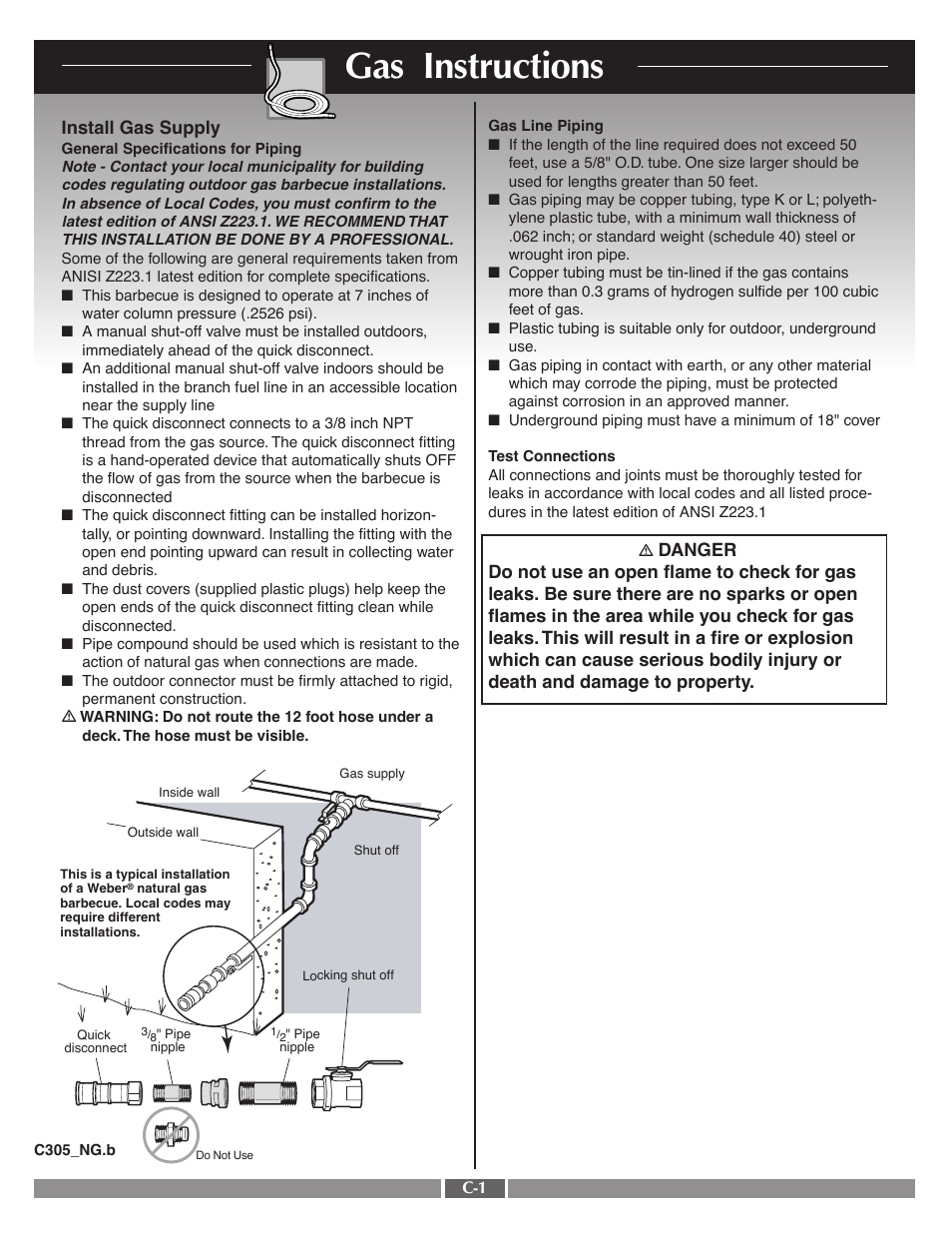 Gas instructions | weber 55554 User Manual | Page 20 / 29