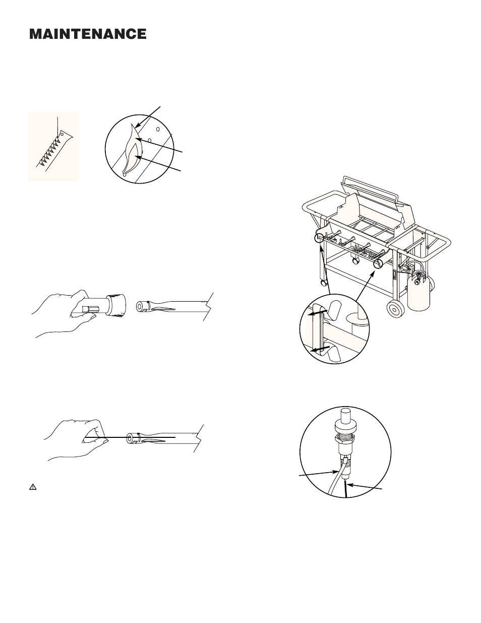 Main burner flame pattern, Main burner cleaning procedure, Replacing main burners | Maintenance | weber 450 User Manual | Page 11 / 16