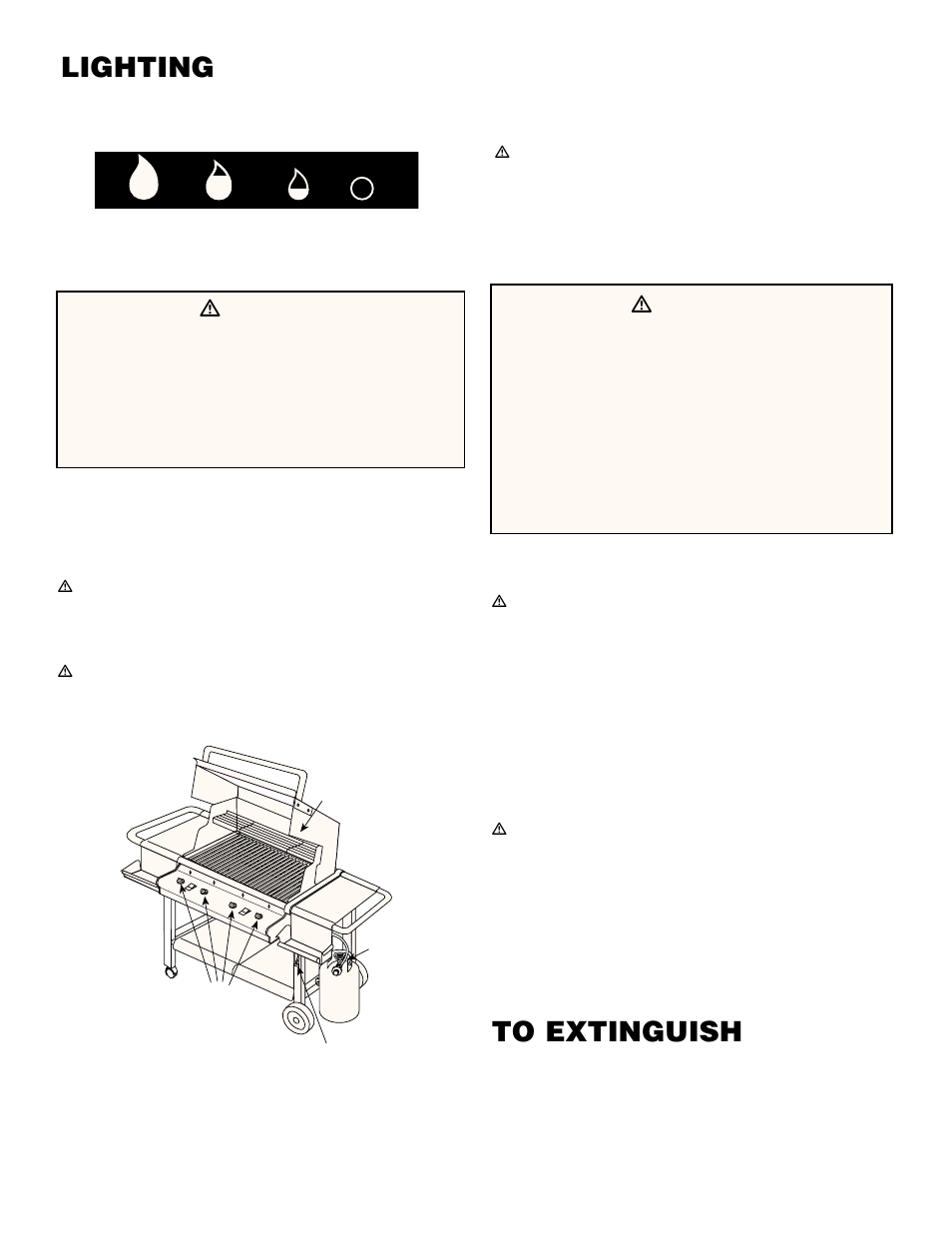 Lighting, Crossover ignition system, To extinguish | Ƽdanger | weber 450 User Manual | Page 6 / 16