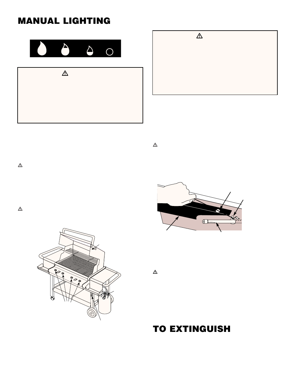 Manual lighting, To extinguish, Ƽdanger | weber 450 User Manual | Page 7 / 16