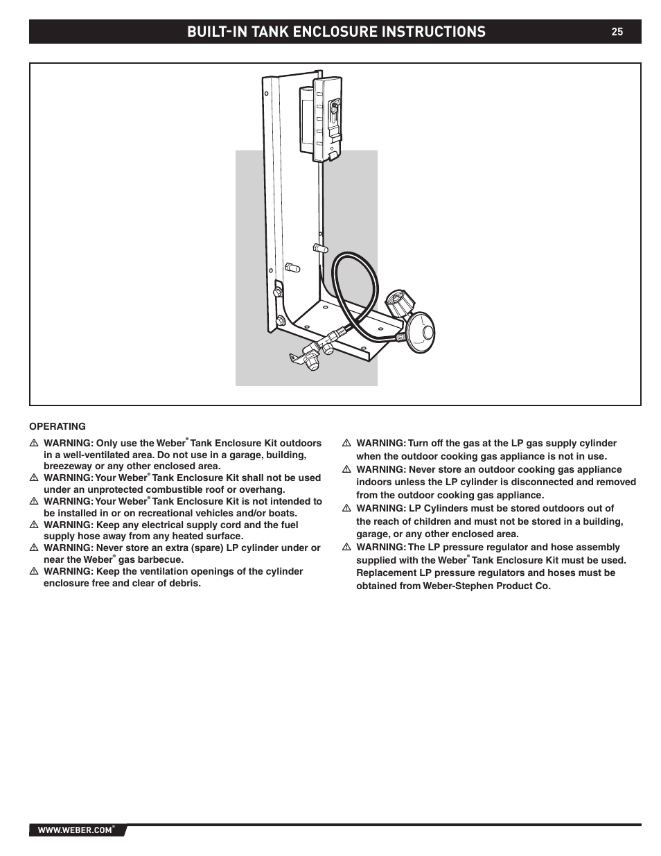Built-in tank enclosure instructions | weber S-660TM User Manual | Page 25 / 32
