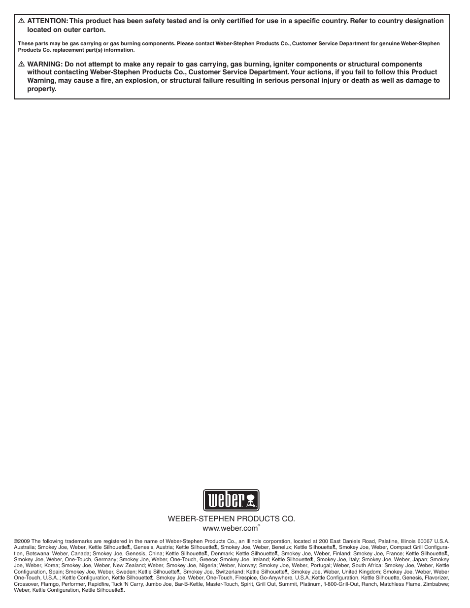 weber S-660TM User Manual | Page 32 / 32