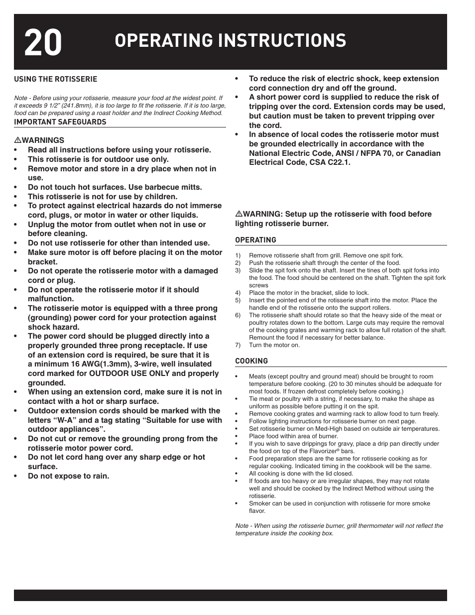 Operating instructions | weber SUMMIT User Manual | Page 20 / 32