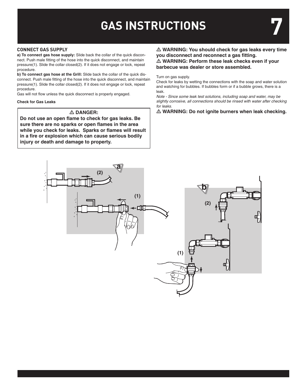 Gas instructions | weber SUMMIT User Manual | Page 7 / 32