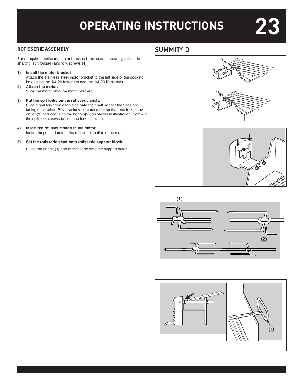 Operating instructions, Summit | weber 38026 User Manual | Page 23 / 36