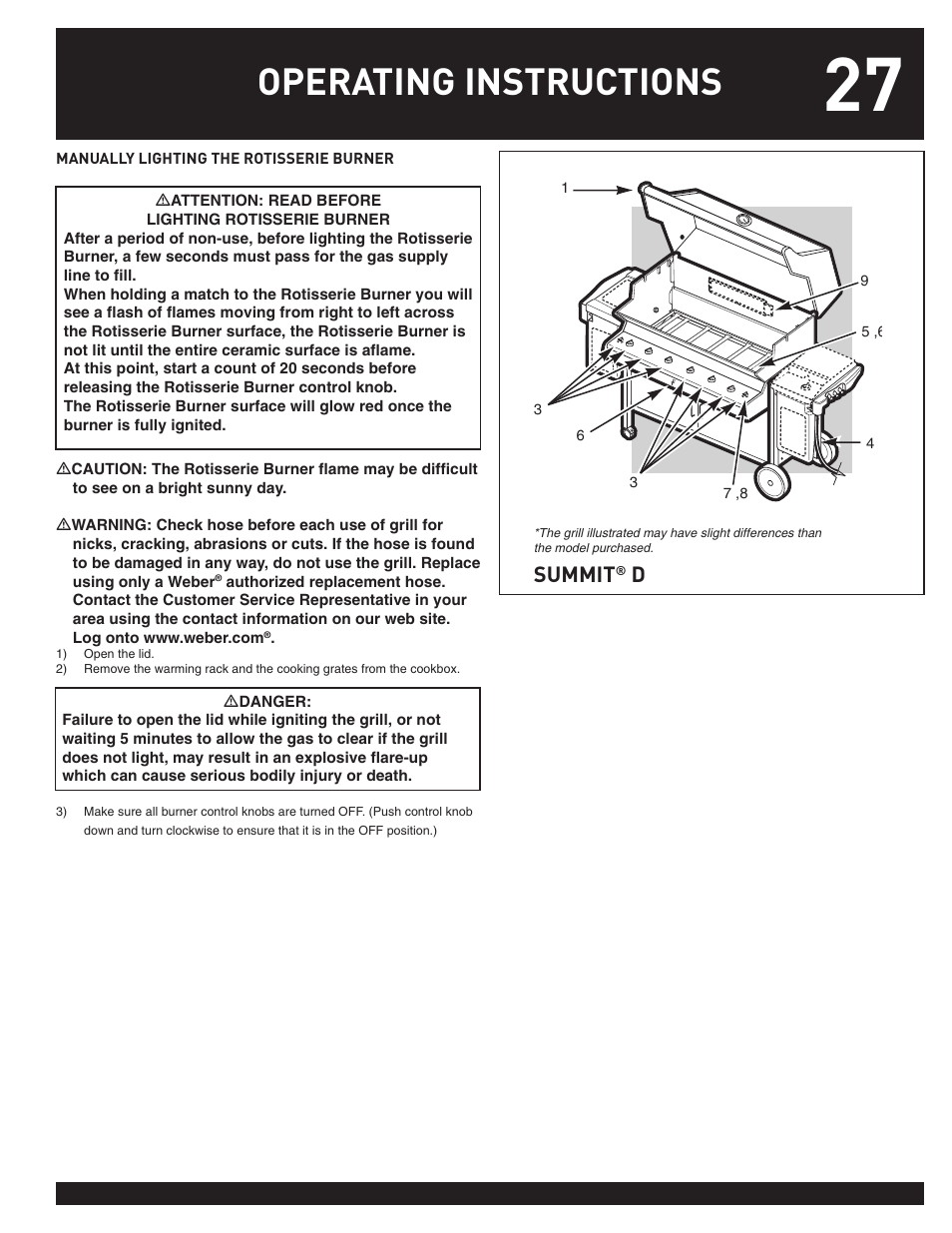 Operating instructions, Summit | weber 38026 User Manual | Page 27 / 36