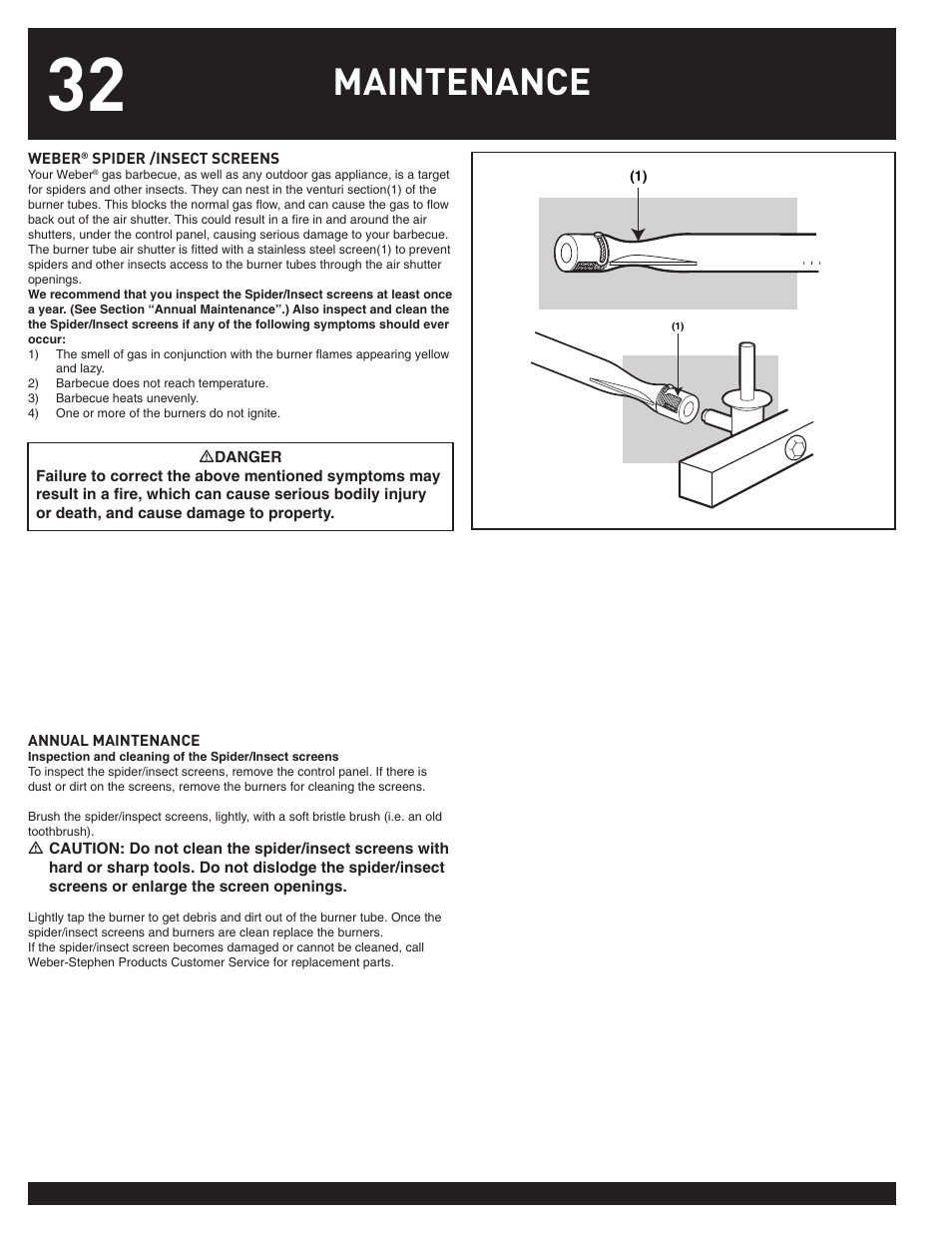 Maintenance | weber 38026 User Manual | Page 32 / 36