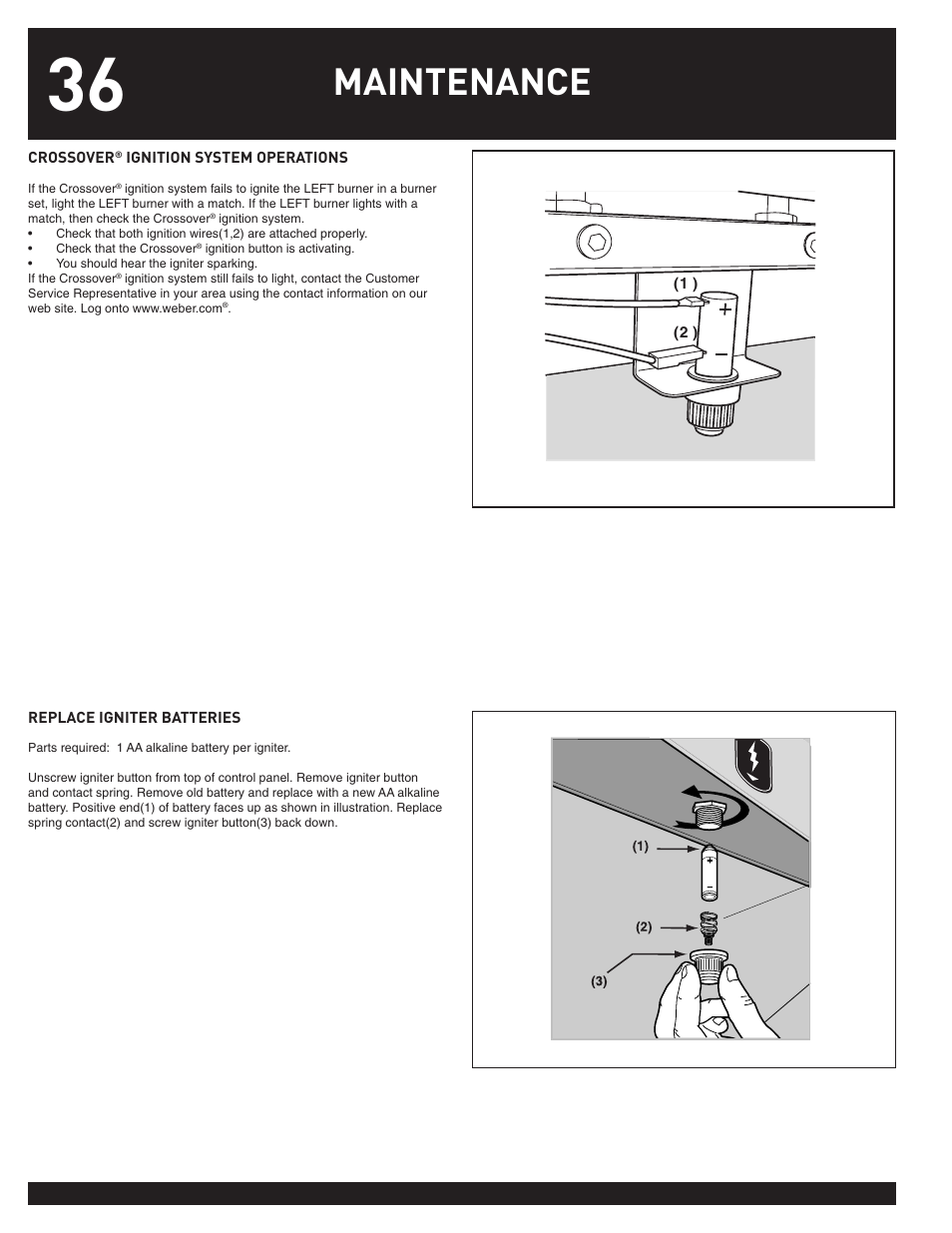 Maintenance | weber 38026 User Manual | Page 36 / 36