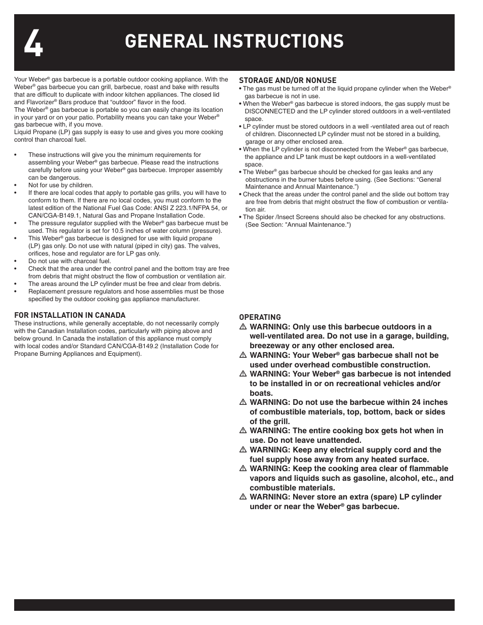 General instructions | weber 38026 User Manual | Page 4 / 36