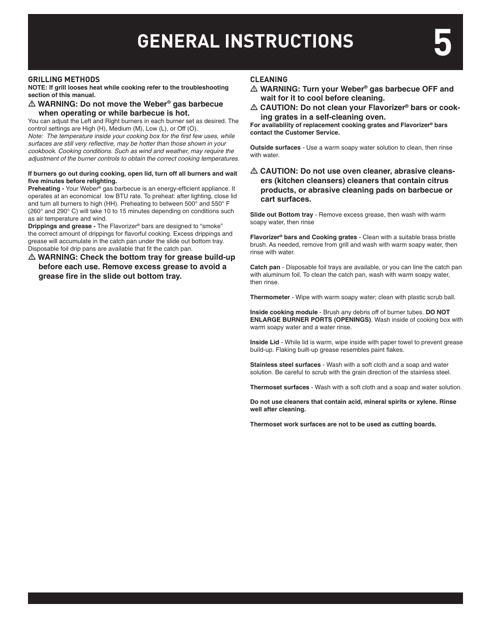 General instructions | weber 38026 User Manual | Page 5 / 36
