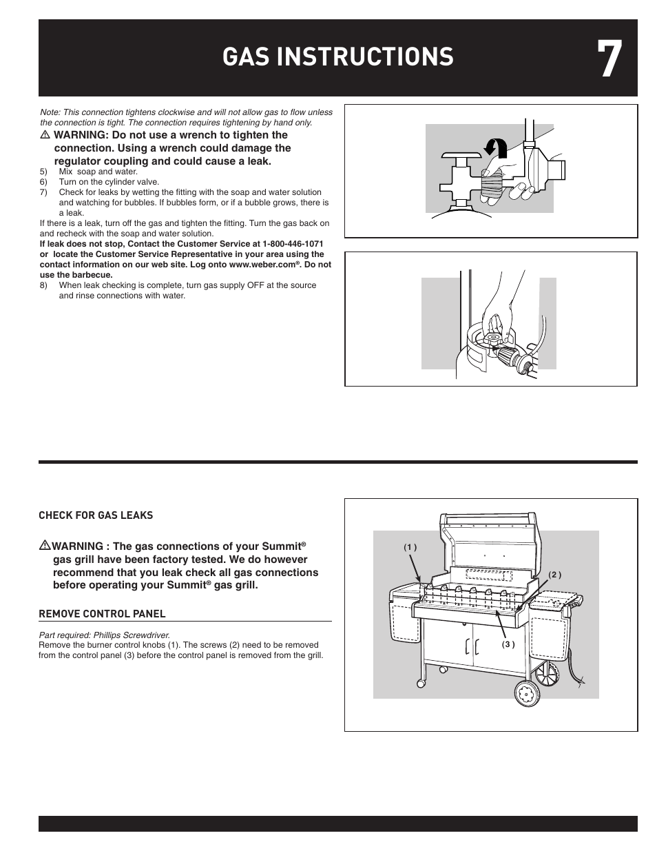 Gas instructions | weber 38026 User Manual | Page 7 / 36