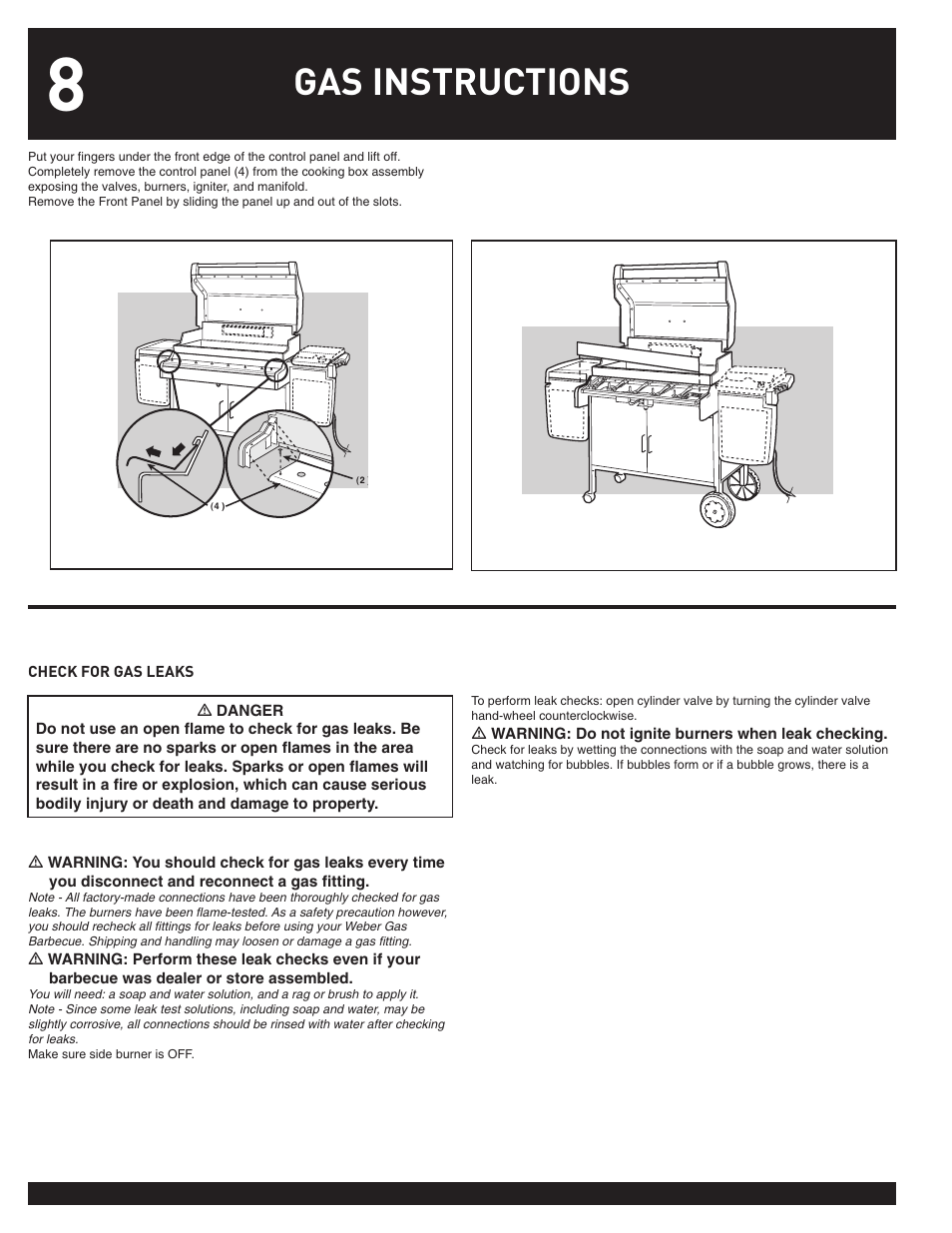 Gas instructions | weber 38026 User Manual | Page 8 / 36