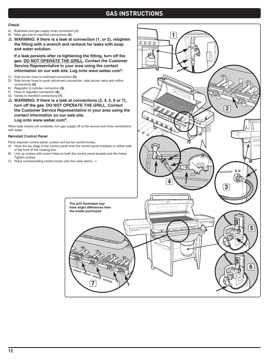Gas instructions | weber Summit 56214 User Manual | Page 12 / 84