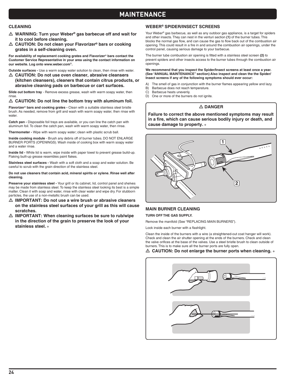 Maintenance | weber Summit 56214 User Manual | Page 24 / 84