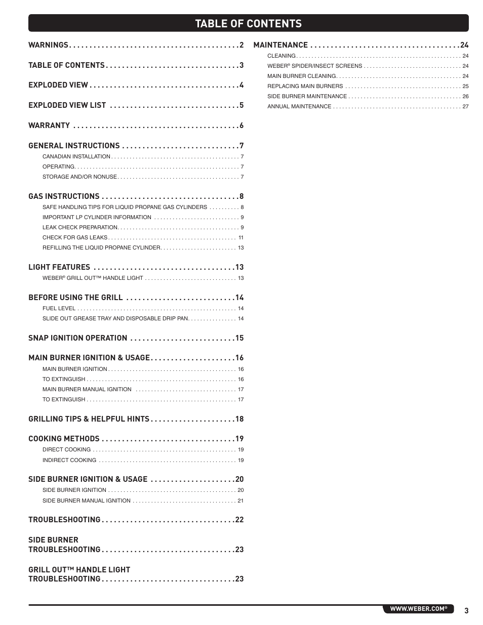 weber Summit 56214 User Manual | Page 3 / 84