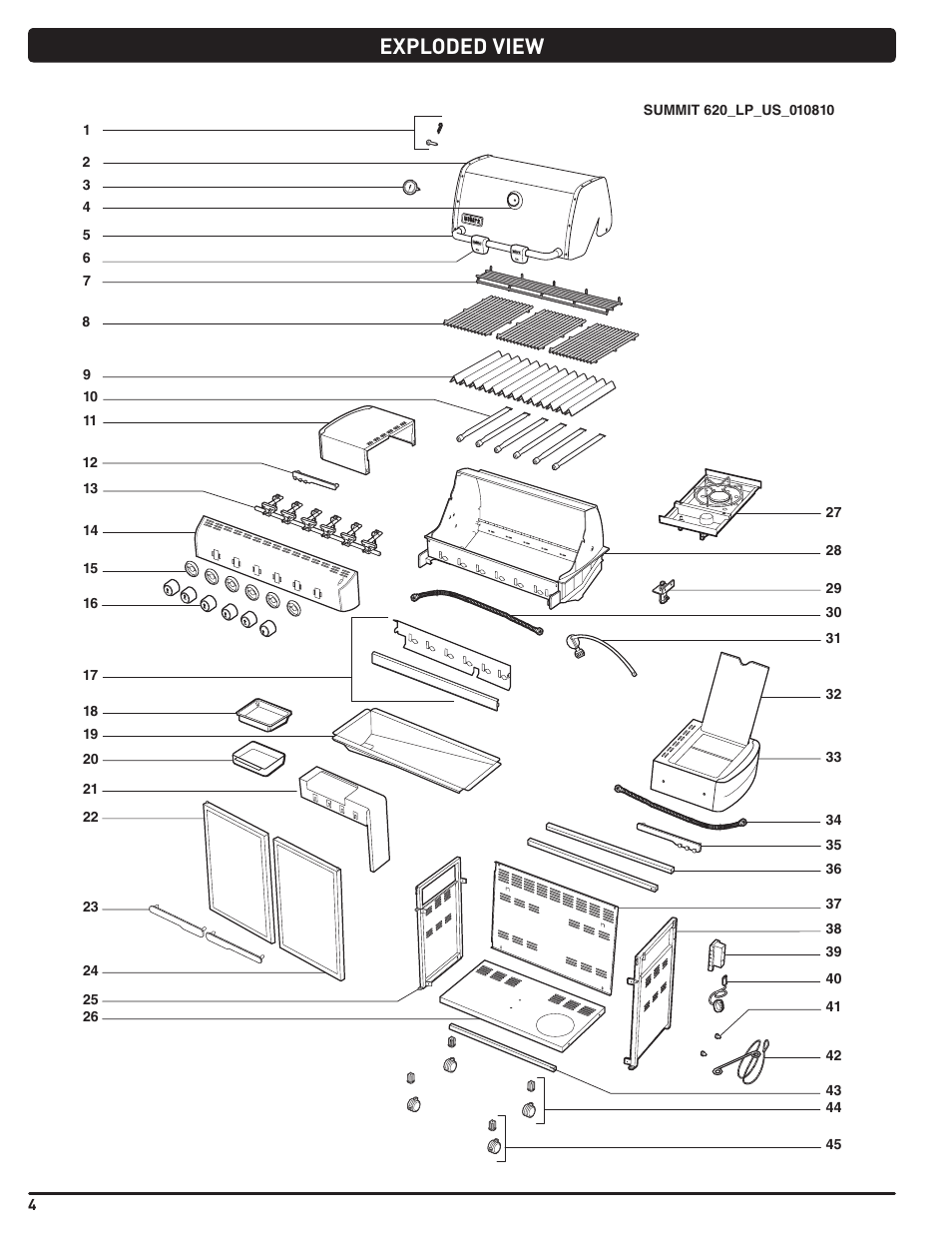 Exploded view | weber Summit 56214 User Manual | Page 4 / 84