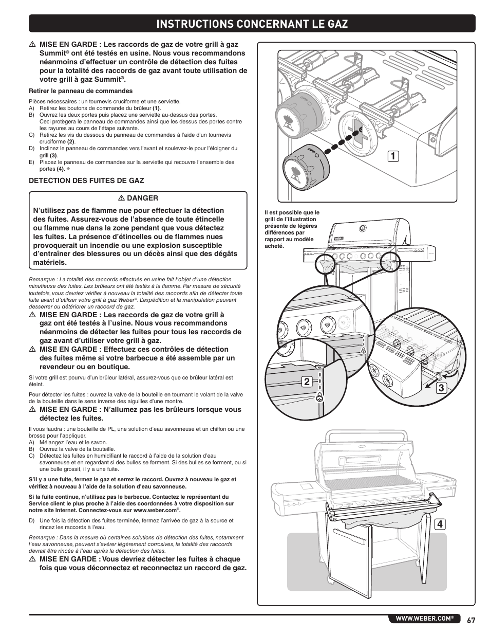 Instructions concernant le gaz | weber Summit 56214 User Manual | Page 67 / 84