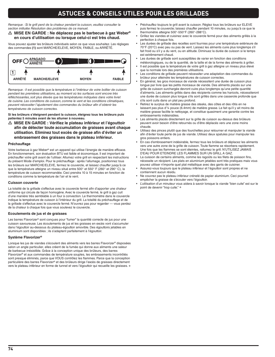 Astuces & conseils utiles pour les grillades | weber Summit 56214 User Manual | Page 74 / 84