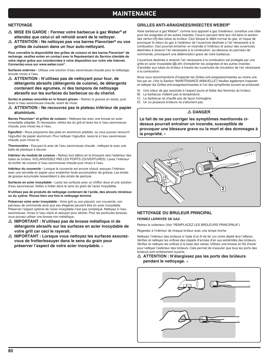 Maintenance | weber Summit 56214 User Manual | Page 80 / 84