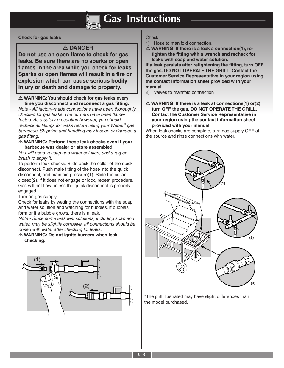Gas instructions | weber 55548 User Manual | Page 20 / 25