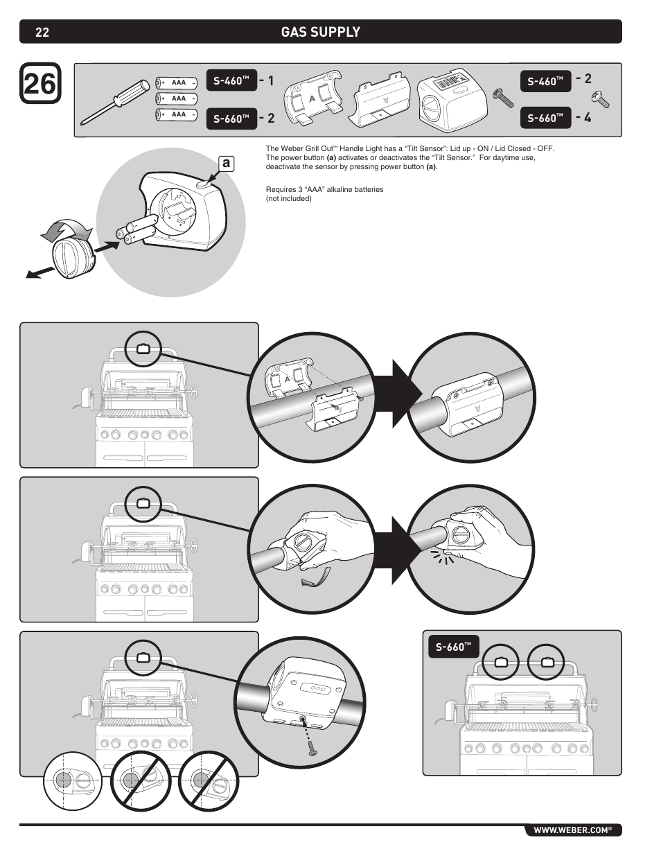 Gas supply | weber Summit 43270 User Manual | Page 22 / 28